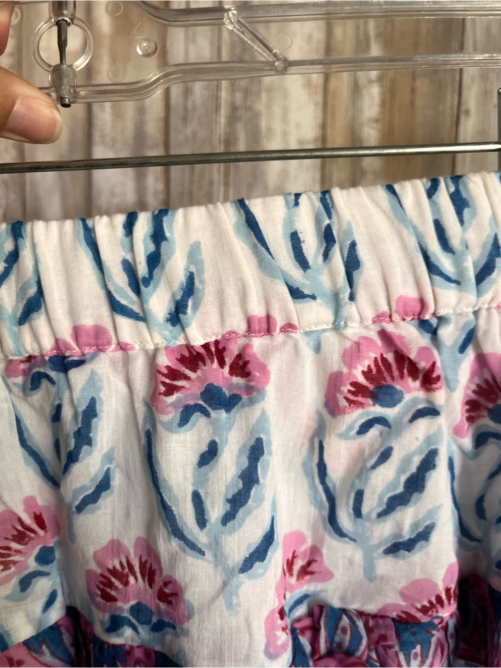 Oliphant Flirty Skirt Poppy Blue Floral Ruffle Size Small - Picture 4 of 5